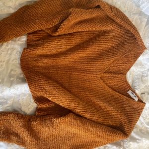 Crop off shoulder sweater